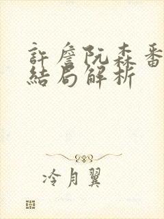 许詹阮森番外大结局解析封面