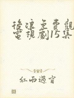 后浪免费观看的电视剧15集封面