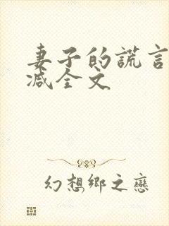 妻子的谎言无删减全文封面