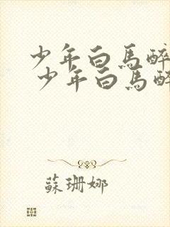 少年白马醉春风 少年白马醉春风