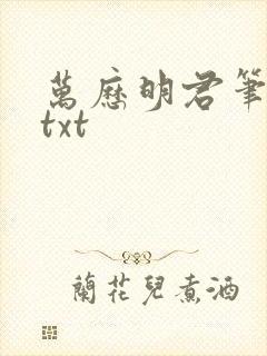 万历明君笔趣阁txt