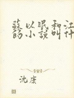 苏以眠和江易淮的小说叫什么