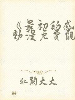 《最初的感觉》动漫免费观看全集