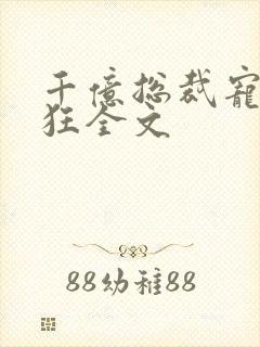 千亿总裁宠妻成狂全文封面