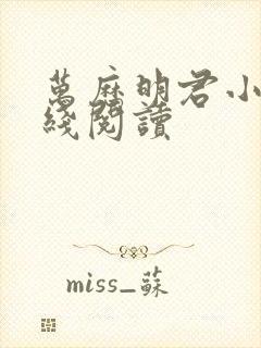 万历明君小说在线阅读封面