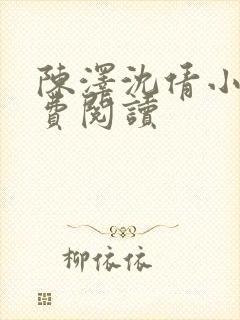 陈泽沈倩小说免费阅读