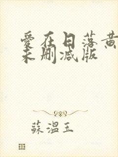 爱在日落黄昏时未删减版封面