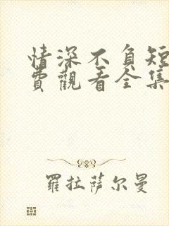 情深不负短剧免费观看全集高清