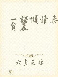 一诺倾情泰剧演员表