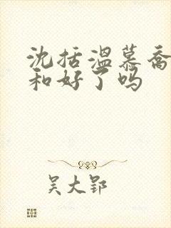 沈括温慕乔结局和好了吗