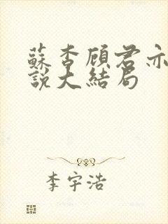 苏杳顾君亦的小说大结局封面