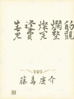 生逢灿烂的日子免费完整观看封面