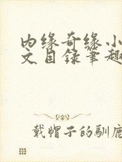 内缘奇缘小说全文目录笔趣阁