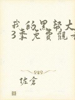 我的黑帮大佬第3季免费观看高清版