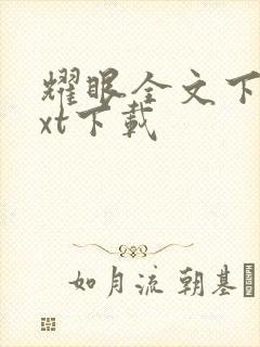 耀眼全文下载txt下载