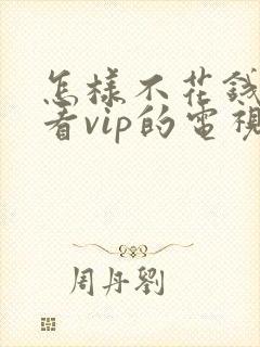 怎样不花钱可以看vip的电视剧