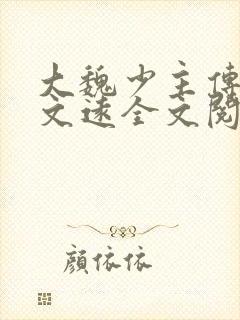 大魏少主传夏侯文远全文阅读封面