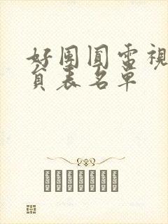 好团圆电视剧演员表名单封面