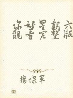 你好星期六免费观看完整版2025策驰影院封面