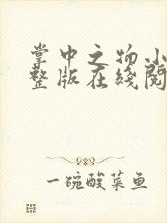 掌中之物小说完整版在线阅读