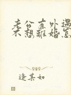 老公有外遇到我不想离婚怎么办