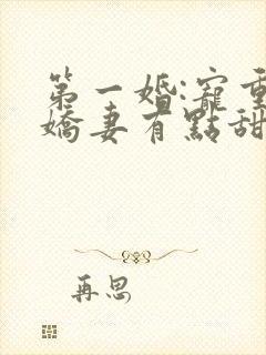 第一婚:宠重生娇妻有点甜
