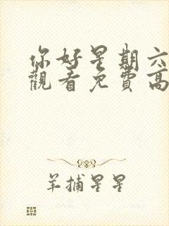 你好星期六在线观看免费高清完整版