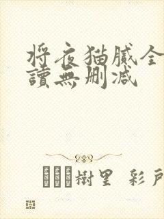 将夜猫腻全文阅读无删减