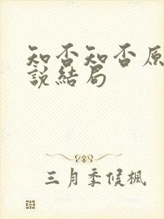 知否知否原著小说结局封面