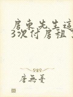 房东先生这是第3次付房租了封面