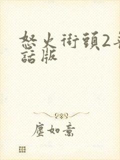 怒火街头2普通话版封面