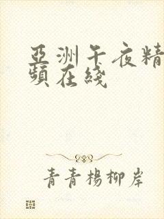 亚洲午夜精品视频在线封面