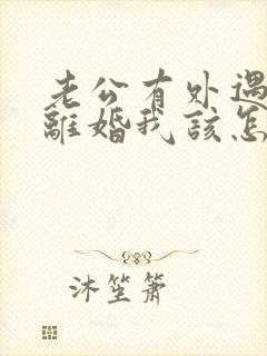 老公有外遇提出离婚我该怎么办