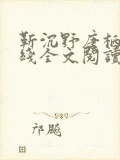 靳沉野唐栖雾在线全文阅读