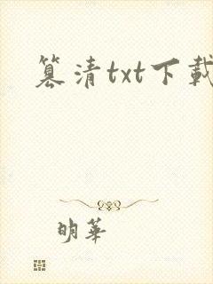 篡清txt下载
