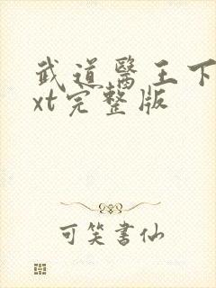 武道医王下载txt完整版