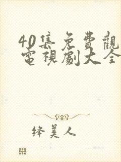 40集免费观看电视剧大全封面