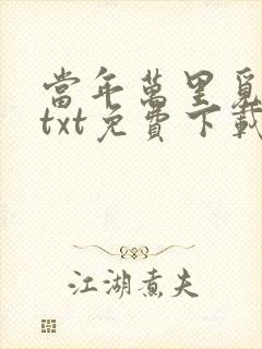 当年万里觅封侯txt免费下载