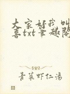 大家好我叫林小喜txt笔趣阁