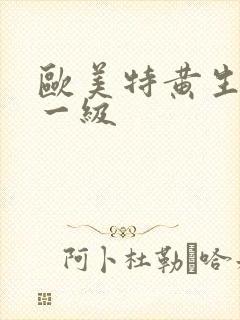 欧美特黄生活片一级