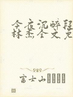 今夜沉醉段雪娇林杰全文免费阅读