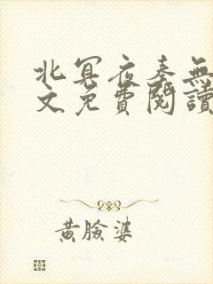 北冥夜秦无歌全文免费阅读封面