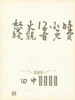 怒火12小时在线观看免费观看中文版封面