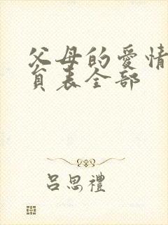 父母的爱情的演员表全部封面