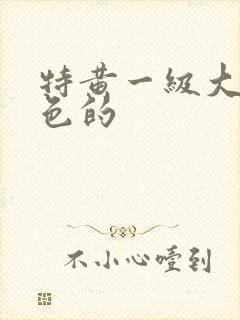 特黄一级大片黄色的