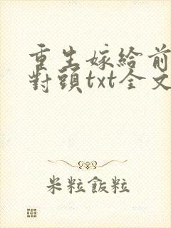 重生嫁给前夫死对头txt全文下载封面