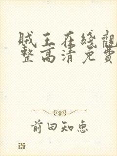 贼王在线观看完整高清免费播放