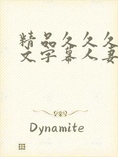 精品久久久久中文字幕人妻