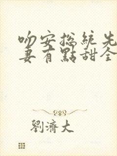 吻安总统先生蜜妻有点甜全文免费阅读