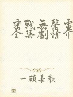 密战无声电视剧全集剧情介绍封面